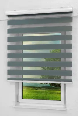 Produktbild von Lysel - Qualitätsdoppelrollo basaltgrau, (B x H) 100cm x 175cm in grau/basaltgrau