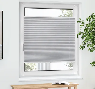 Produktbild von Jalousiescout Pure Plissee Basic Polyester-Stoff ohne Bohren,   Grau, 70 cm x 140 cm