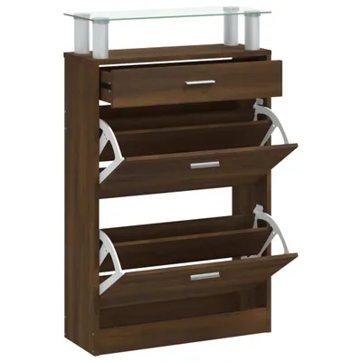 Produktbild von Schuhschrank Braun Eichen-Optik 63x24x104 cm Holzwerkstoff