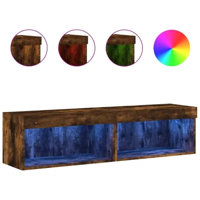 Obrázek produktu pro vidaXL TV skříňky s LED světly 2 ks. Kouřový dub 60x30x30 cm