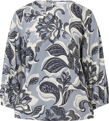 Produktbild von comma Bluse Relaxed Fit mit All-over-Print, 3/4-Ärmeln und Rundhalsausschnitt