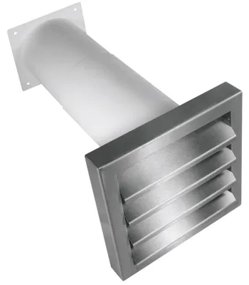 Immagine prodotto di Cassa da muro Ø 125 mm, estensibile da 27 a 48 cm, griglia di ventilazione in acciaio inossidabile per cucina