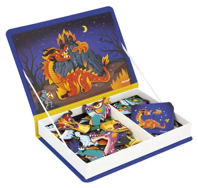 Productafbeelding van Janod Magnetisch Boek Draak - Educatief speelgoed met 53 magneten