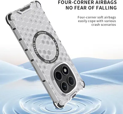 Produktbild von Magnet Hülle für Xiaomi Redmi Note 15 Pro 5G Honeycomb Hybrid Ringhalter Blau
