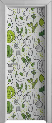 Produktbild von Tür Selbstklebende 70x210 cm Türfolie Türtapete Klebefolie - Frisches Gemüse