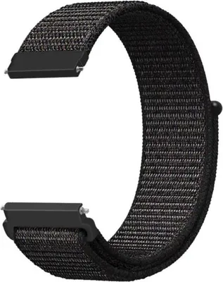 Produktbild von Strap-it 20 mm – weiches Nylonarmband Samsung Watch 42 mm / Active (2) / Watch 3 41 mm / Watch 4 (Classic) / Watch 5 (Pro) / Watch 7 (40&44 mm) / Watch 6 (Classic) / Watch FE – schwarz