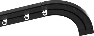 Produktbild von 1- läufig 300 cm Gardinenstange Innenschiene Decke schwarz Schiene Vorhangschiene Gardinenschiene  Rundbogen Innenlaufrollen mit Faltenhaken
