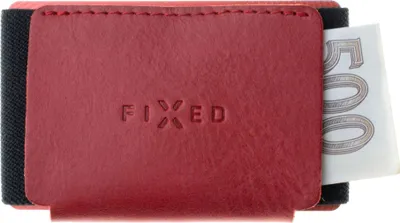 Image de FIXED Tiny Wallet en cuir de vachette véritable rouge