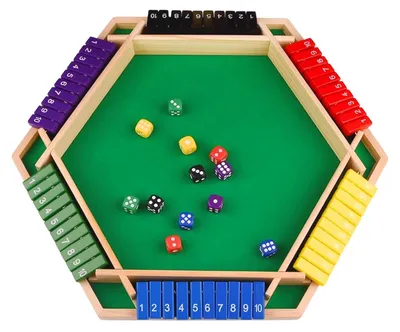 Zdjęcie produktu dla Gra planszowa "Shut The Box" dla maksymalnie 6 graczy, wykonana z drewna