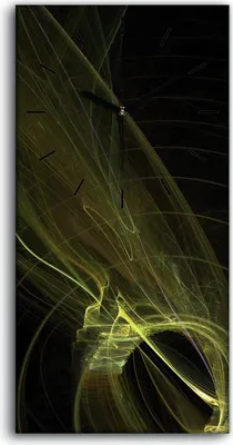Produktbild von Wohnzimmer-Bild Leinwand Uhr Kunstdruck 30x60 abstrakte fraktales Kunst - schwarze Hände