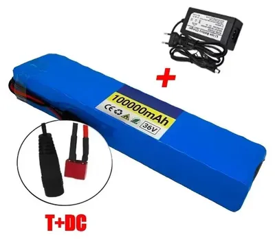 Obrázok produktu pre 36V 100Ah batéria – 10S3P lítiovo-iónová batériová súprava – 1000W s BMS – pre elektrické bicykle, skútre, hoverboardy – opakovane nabíjateľná – nabíjačka T-DC