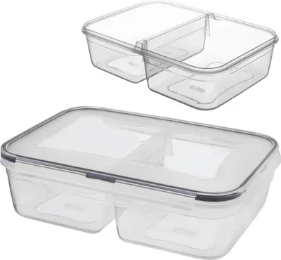 Obrázok produktu pre Orion Lunchbox | Kontajner na jedlo so silikónovým tesnením 2 priehradky Plastový vzduchotesný 2l