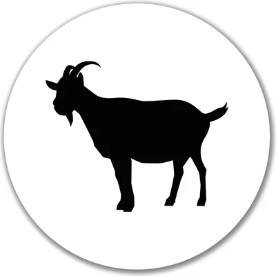 Produktbild von Huuraa Aufkleber Ziege Silhouette 10cm rund Sticker Geschenkidee