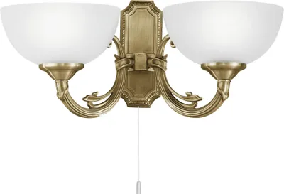 Produktbild von EGLO Wandlampe Savoy, Vintage, Rustikal, Wandleuchte innen, Wohnzimmerlampe, Flurlampe in Brüniert, Weiß, mit Zug-Schalter, E14