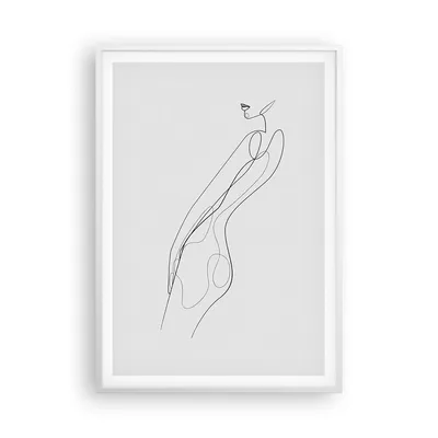 Produktbild von Gerahmtes Poster - Weißer Rahmen - Kontur Frau Minimalismus - 70x100 cm - Wand Bild - Wanddeko - Wandbilder - Wandposter - Bilderrahmen - Bilder - Kunstdruck - Wandbild - P2WPA70x100-4242