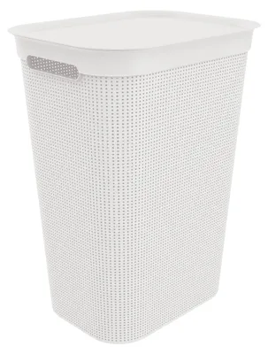 Produktbild von Rotho Wäschesammler 50 L Brisen - Wäschekorb 43,1 x 34 x 52,9 cm - Wäschebox mit Deckel und Griffen - Wäschetruhe groß - Wäschetonne aus Kunststoff