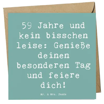 Produktbild von Mr. & Mrs. Panda Grußkarte Spruch 59. Geburtstag Feier - Meeresbrise - Geschenk, anlasskarte, feiern, Alter, Klappkarte, genieße deinen besonderen Tag, Happy Birthday