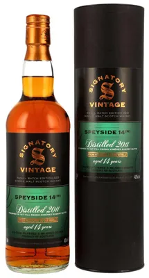 Produktbild von Signatory Vintage Speyside (M) - 14 Jahre - 2011/2026 - 1st Fill PX Sherry Butts Finish - Signatory Small Batch Edition #20 - Speyside Single Malt Scotch Whisky