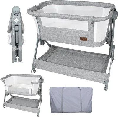 Productafbeelding van Compact Inklapbaar Babybed voor Reis - Verstelbaar en Draagbaar, Inclusief Matras