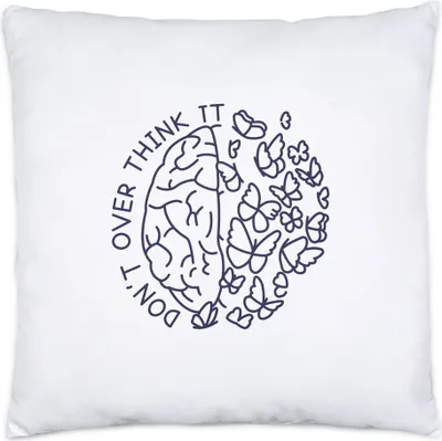 Produktbild von Don't Overthink Kissen inkl. Füllung Spruch Mental Health Selbstbewusst Gehirn Positiv-Denken Mindset
