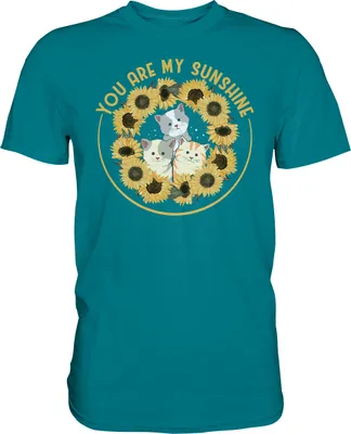 Produktbild von Katzen Sonnenblumen T-Shirt Gärtner Geschenk Garten – Diva Blue / M