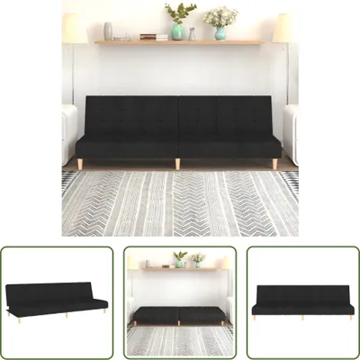 Produktbild von The Living Store Schlafsofa 2-Sitzer Schwarz Stoff