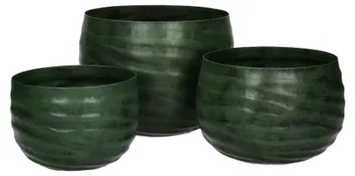 Zdjęcie produktu dla Zestaw 3 doniczek Pomax Blossom, kolor zielony, średnica: 15/17/22 cm, wysokość: 11/13/17 cm