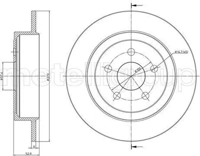 Produktbild von 2x METELLI Bremsscheibe 23-1107C für CHRYSLER PT CRUISER (PT_) für DODGE NEON II