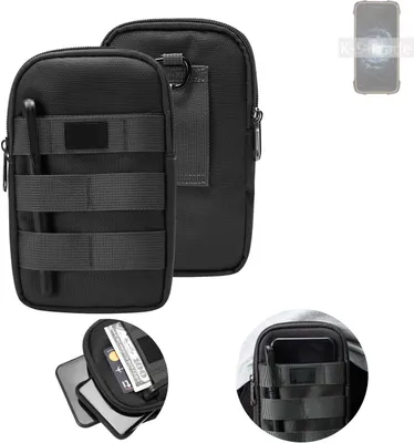 Produktbild von K-S-Trade Holster Gürtel Tasche kompatibel mit Cubot KingKong 6 Handy Tasche Schutz Hülle dunkel-grau viele Fächer, 1x