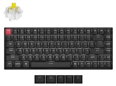Obrázek produktu pro Bezdrátová mechanická klávesnice Keychron K2 V3, 75%, spínače "Banana", Bluetooth 5.2, USB-C, bílé podsvícení