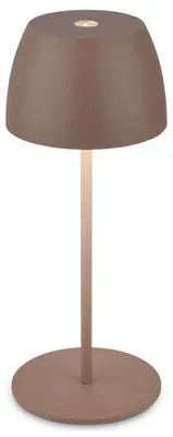 Zdjęcie produktu dla Briloner Serina Mini LED lampa stołowa bezprzewodowa IP44, ściemniana, dotykowa, bryzgoszczelna, akumulator, piasek umbra, Ø8 x 20 cm