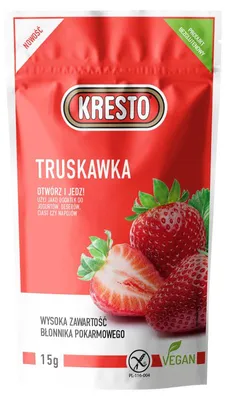 Produktbild von KRESTO Gefriergetrocknete Erdbeerscheiben, 100 % Erdbeeren, vegan, ohne zugesetzten Zucker und Konservierungsstoffe, 15 g