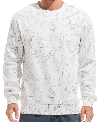 Imagen del producto de Sudadera de forro polar para hombre, cuello redondo, casual, cálida, forrada, color blanco, talla S