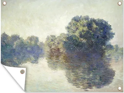 Produktbild von MuchoWow® 40x30 cm Outdoor-Poster Gartendeko Sichtschutz Garten Poster für den Garten  Die Seine bei Giverny - Gemälde von Claude Monet