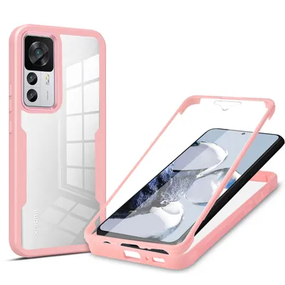Produktbild von Handy Tasche für Xiaomi 12T/12T Pro 360° Grad Handyhülle mit Displayschutz Rosa