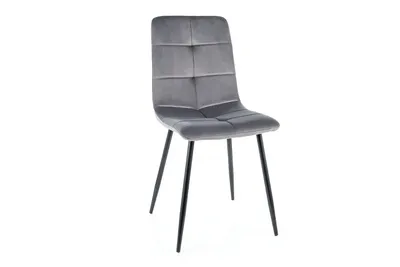 Image de Chaise de salle à manger rembourrée KERA – noir / gris