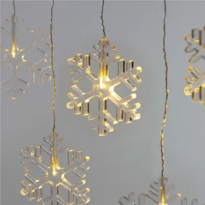 LED vánoční závěs – sněhové vločky, 84 cm, venkovní i vnitřní, teplá bílá