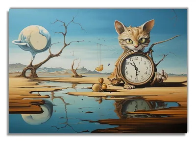 Produktbild von Wallario Poster - Bewacher der Zeit, Kunstdruck Größe: 70 x 100 cm