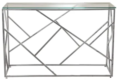 Eingangstisch aus Metall, 120x40x78 cm, mit Glasplatte