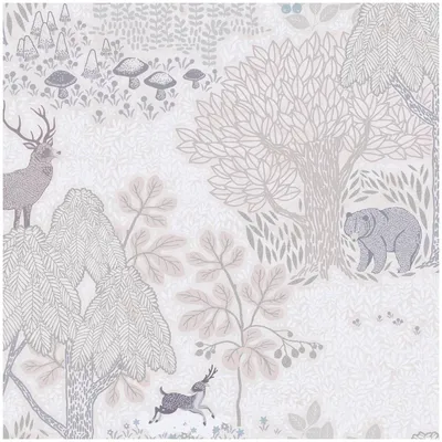 Immagine prodotto di Profhome 771332-GU Carta da parati per bambini Foresta grigio opaco crema beige-grigio blu 5,33 m2