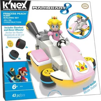 Image de Kit de construction K'NEX Mario Kart 8, Princesse Peach, avec 43 pièces multicolores – Mode "flottant" et mode "roulant"