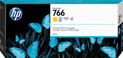 Obrázok produktu pre HP 766 300-ml Yellow DesignJet Ink Cartridge, HP DesignJet XL 3600 Multifunction Printer, Atramentový, Žltá, Biznis, Singapúr, 283 mm