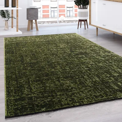 Produktbild von Teppich Wohnzimmer Flachgewebe Modern Sisal Muster Einfarbig Pastell Fransen Grösse 60x100 cm