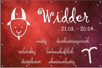 Produktbild von Wallario Outdoor-Poster für Garten oder Balkon, Motiv Sternzeichen Widder, in ca. 120 x 180 cm