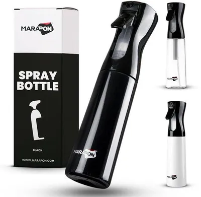 Immagine prodotto di Flacone spray da 300 ml con erogatore nero per capelli e casa