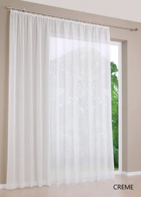 Produktbild von Gardinen Stores Creme 300cm x 250cm Vorhang Kräuselband mit Bleiband Voile transparent