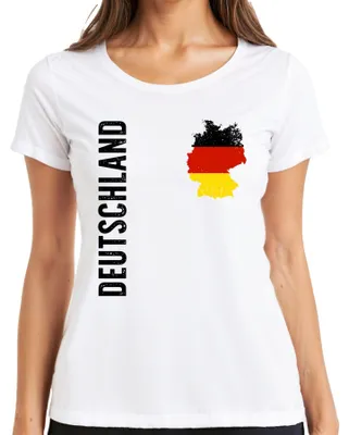 Obrázek produktu pro Germany Flag Football Fan DE Shirt World Cup Dámské tričko, Bílá, L