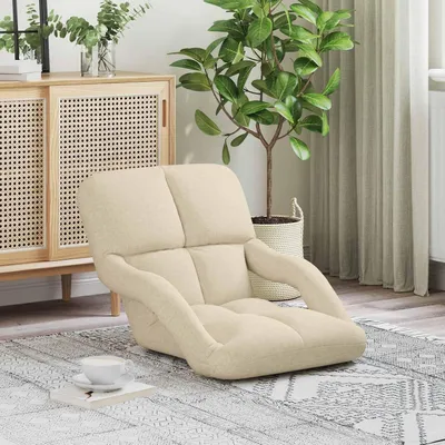Produktbild von Verstellbarer Fußsessel in Creme aus Stoff, 58 x 62 x 58 cm