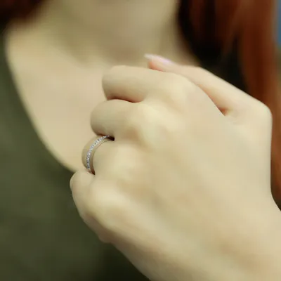 Produktbild von 1,02 Carat Diamant rundum Memoire Ring 14 Karat Weißgold - 52 (16,50 mm)