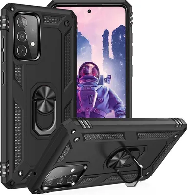 Immagine prodotto di Custodia per Samsung Galaxy A52/A52 5G, con anello nero, SM-A525F, SM-A526B